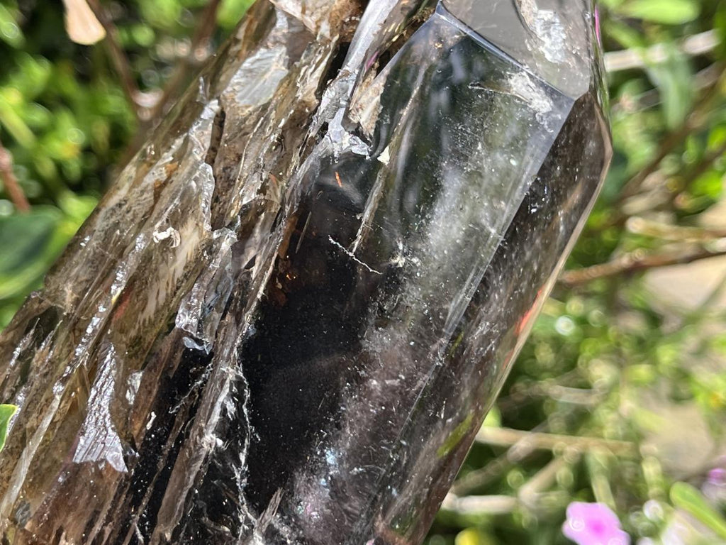 Polished Smokey Window Quartz with Latterite Veils Inside x 1 From Akansobe, Madagascar