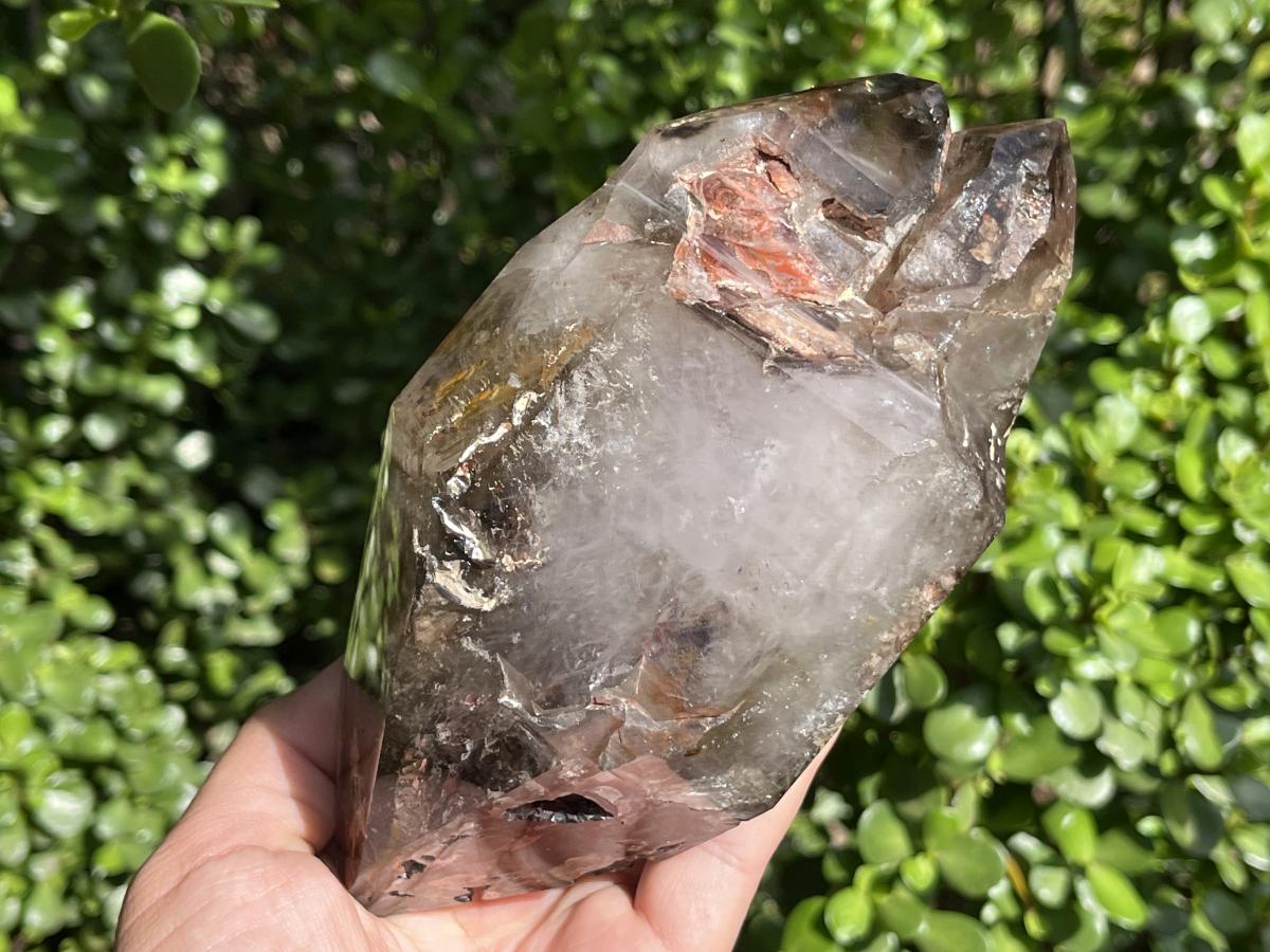 Polished XL Double Terminated Smokey Amethyst Window Quartz x 1 From Akansobe, Madagascar