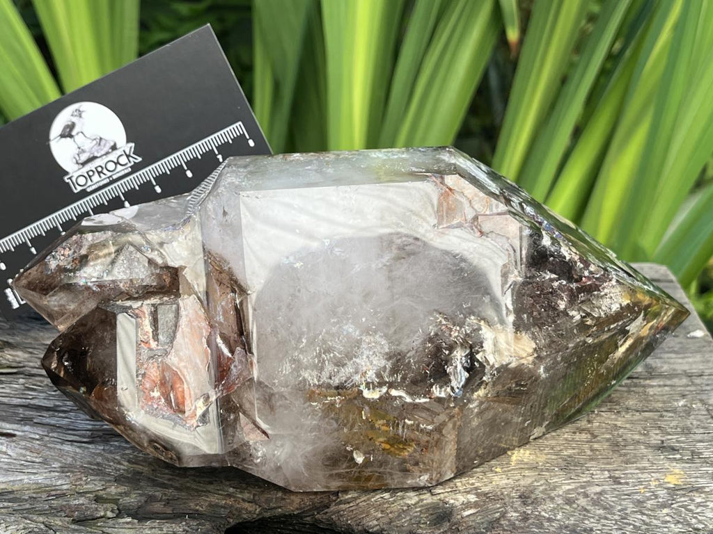 Polished XL Double Terminated Smokey Amethyst Window Quartz x 1 From Akansobe, Madagascar
