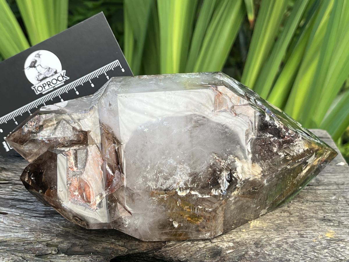 Polished XL Double Terminated Smokey Amethyst Window Quartz x 1 From Akansobe, Madagascar