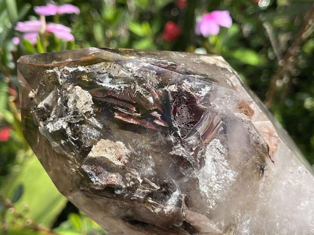 Polished XL Double Terminated Smokey Amethyst Window Quartz x 1 From Akansobe, Madagascar