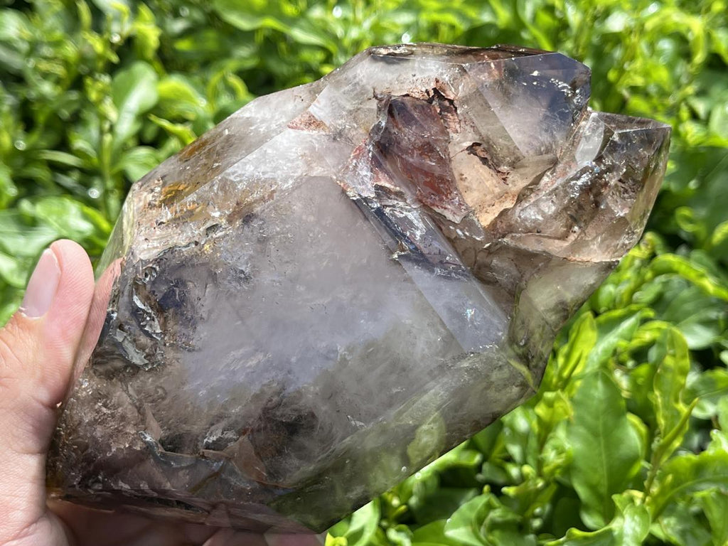 Polished XL Double Terminated Smokey Amethyst Window Quartz x 1 From Akansobe, Madagascar