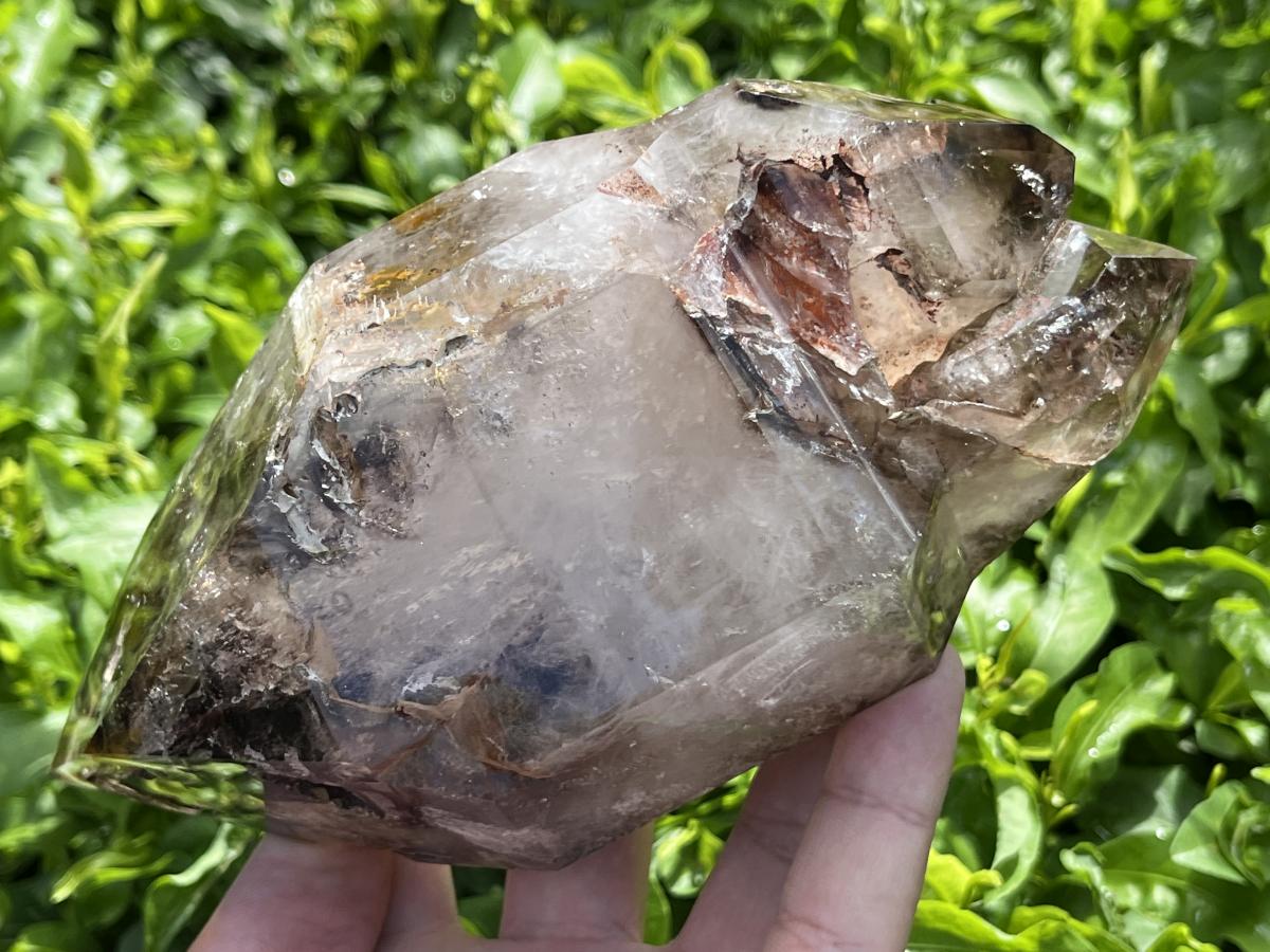 Polished XL Double Terminated Smokey Amethyst Window Quartz x 1 From Akansobe, Madagascar