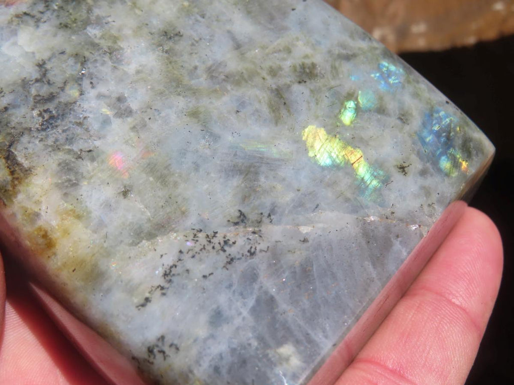 Polished Pure Purple Flash Labradorite Display Piece x 1 From Tulear, Madagascar