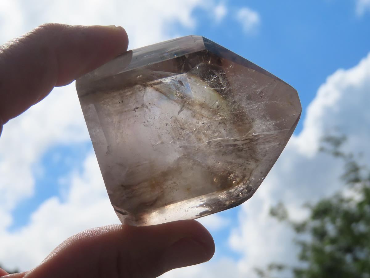 Polished Smokey Window Quartz x 1 From Akansobe, Madagascar