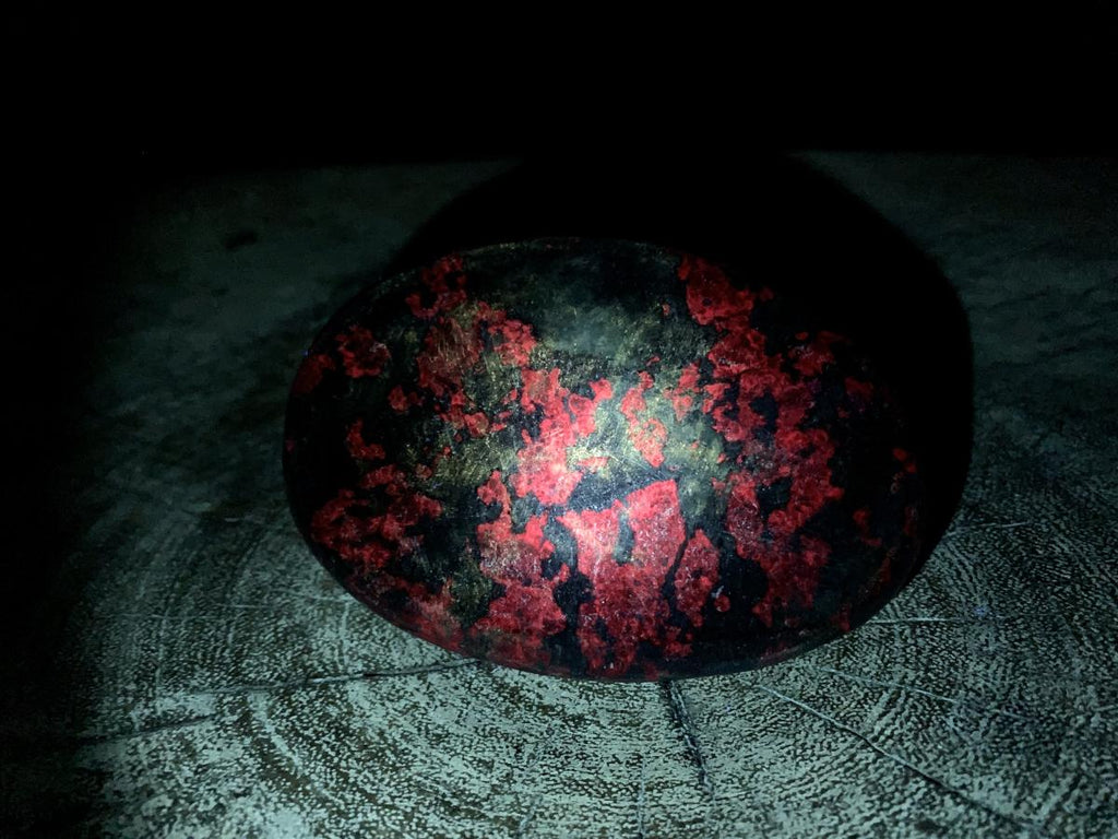 Polished Verdite with Fluorescent Ruby Corundum Free Form x 1 From Zimbabwe