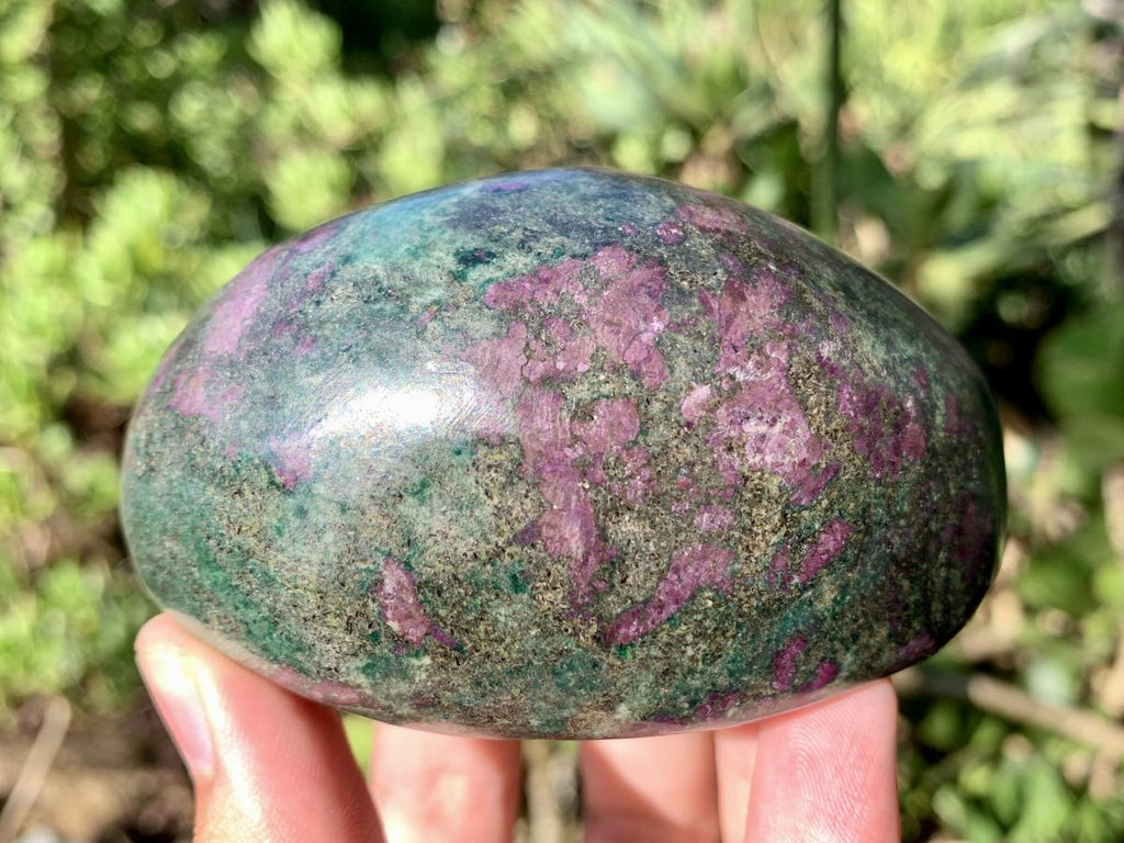 Polished Verdite with Fluorescent Ruby Corundum Free Form x 1 From Zimbabwe