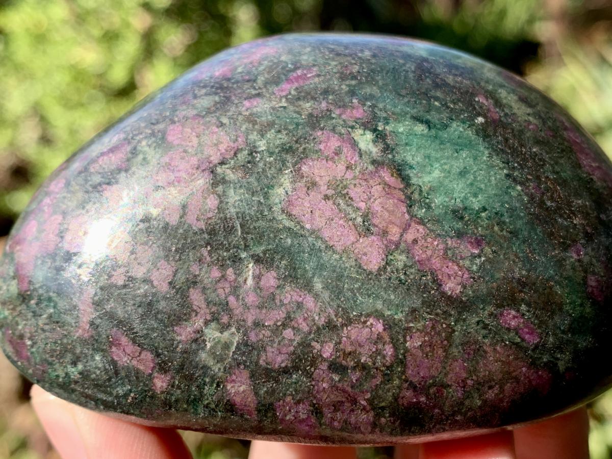 Polished Verdite with Fluorescent Ruby Corundum Free Form x 1 From Zimbabwe