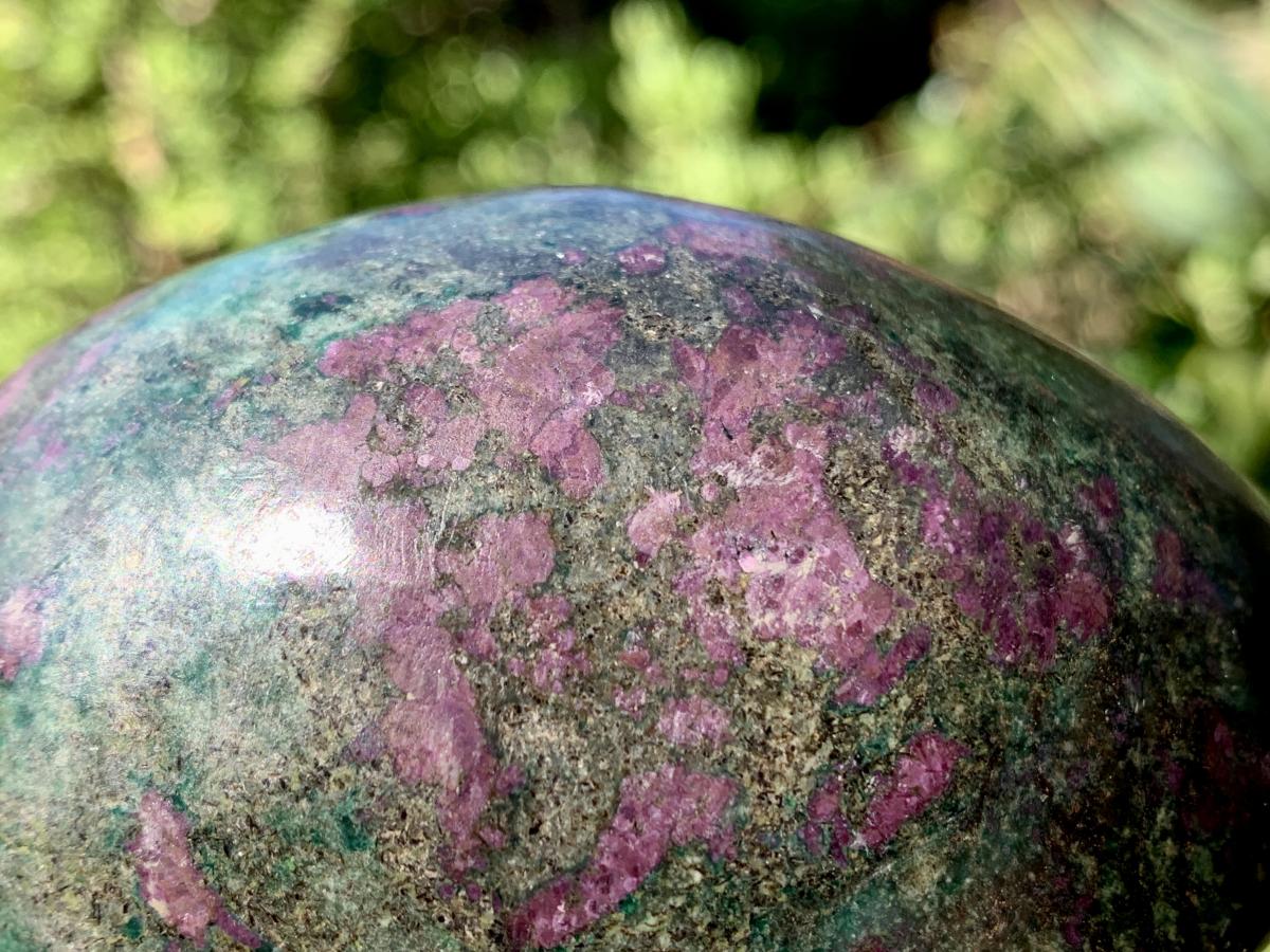 Polished Verdite with Fluorescent Ruby Corundum Free Form x 1 From Zimbabwe