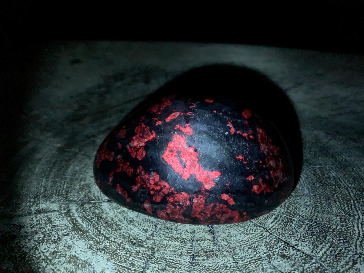 Polished Verdite with Fluorescent Ruby Corundum Free Form x 1 From Zimbabwe
