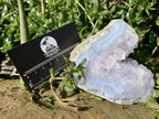 Natural Blue Lace Agate With Amethyst Crystal Vug x 1 From Nsanje, Malawi