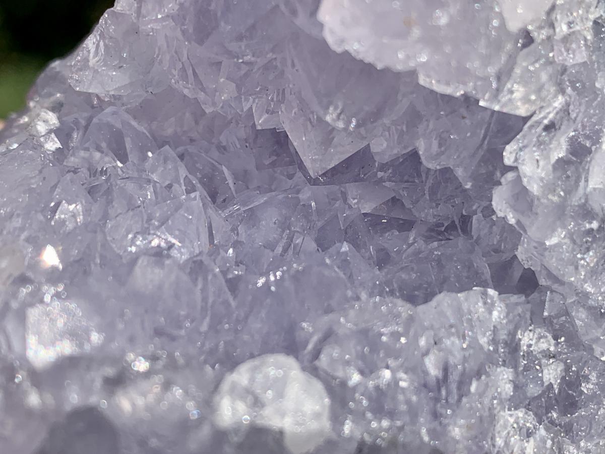 Natural Blue Lace Agate With Amethyst Crystal Vug x 1 From Nsanje, Malawi