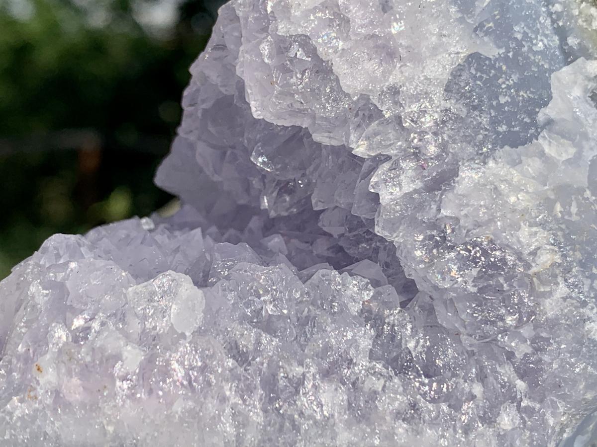 Natural Blue Lace Agate With Amethyst Crystal Vug x 1 From Nsanje, Malawi