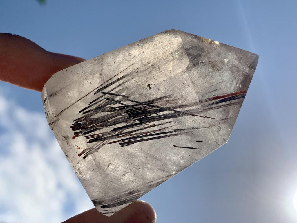 Polished Copper And Black Metallic Rutilated Quartz Crystal x 1 From Madagascar
