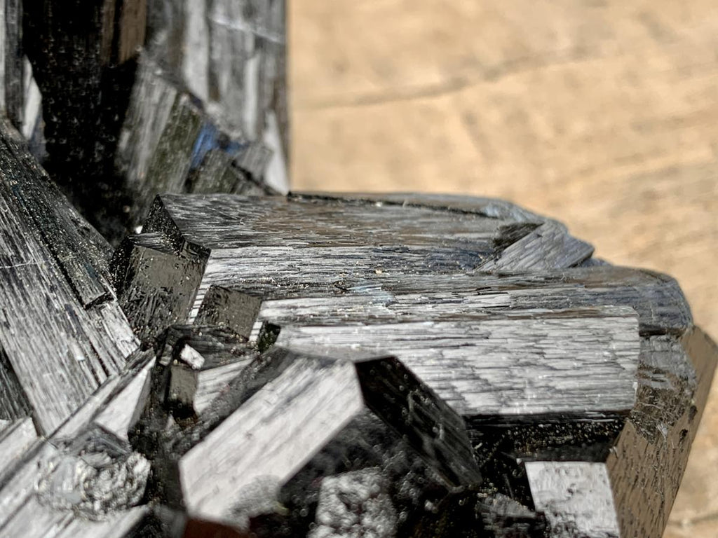 Natural Large Schorl Black Tourmaline Cabinet Specimen x 1 From Erongo, Namibia