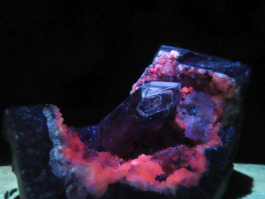 Natural Smokey Window Quartz Crystal On Calcite Vug In Matrix x 1 From Brandberg, Namibia