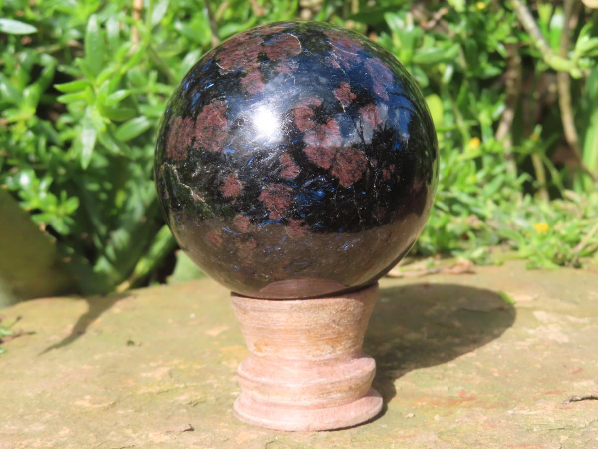 Polished Blue Spark Iolite Ball x 1 From Betroka, Madagascar
