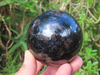 Polished Blue Spark Iolite Ball x 1 From Betroka, Madagascar