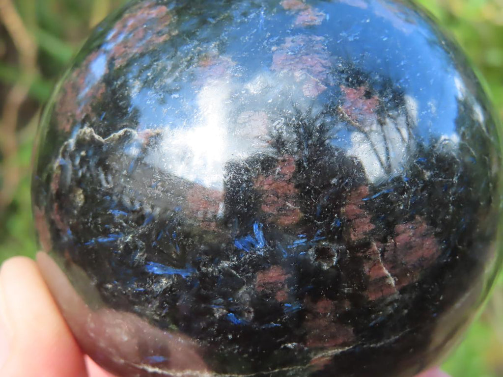 Polished Blue Spark Iolite Ball x 1 From Betroka, Madagascar
