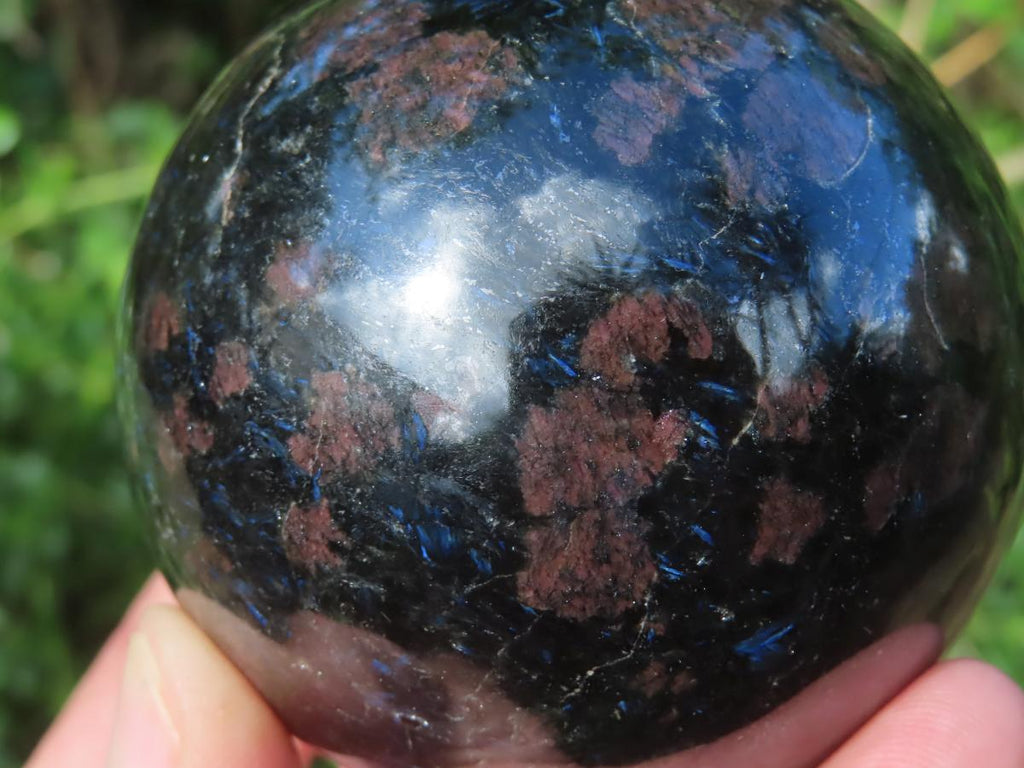Polished Blue Spark Iolite Ball x 1 From Betroka, Madagascar