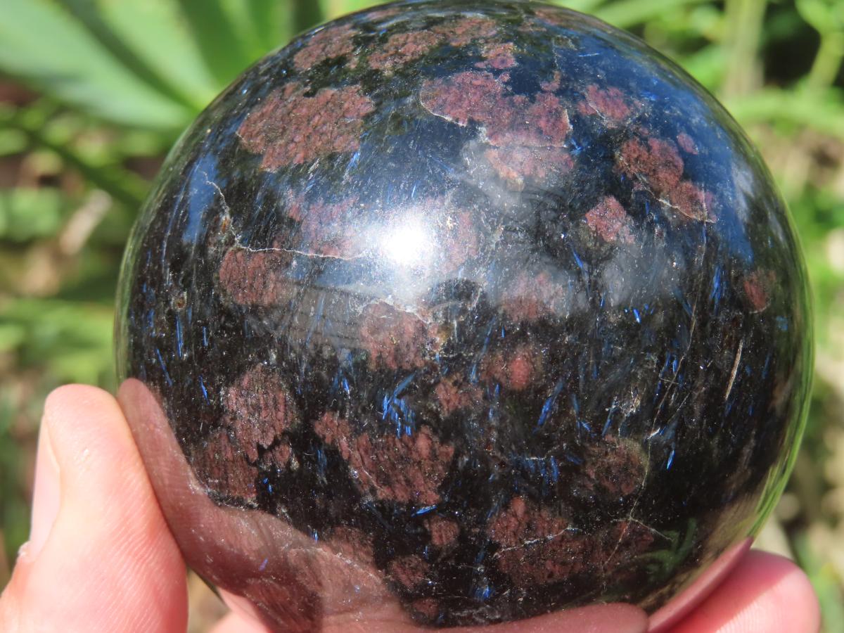 Polished Blue Spark Iolite Ball x 1 From Betroka, Madagascar