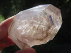 Natural Large Smokey Clear Quartz Crystal With Enhydro x 1 From Goboboseb, Brandberg, Namibia