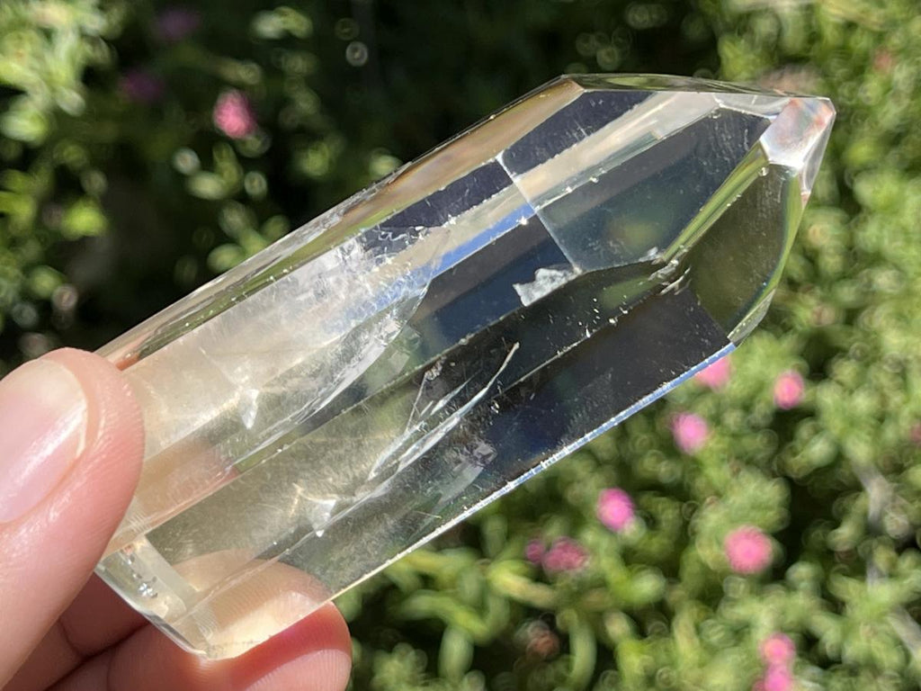 Polished Rare Fine Golden Rutile Optic Clear Quartz Crystal x 1 From Madagascar