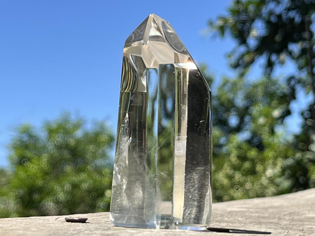 Polished Rare Fine Golden Rutile Optic Clear Quartz Crystal x 1 From Madagascar