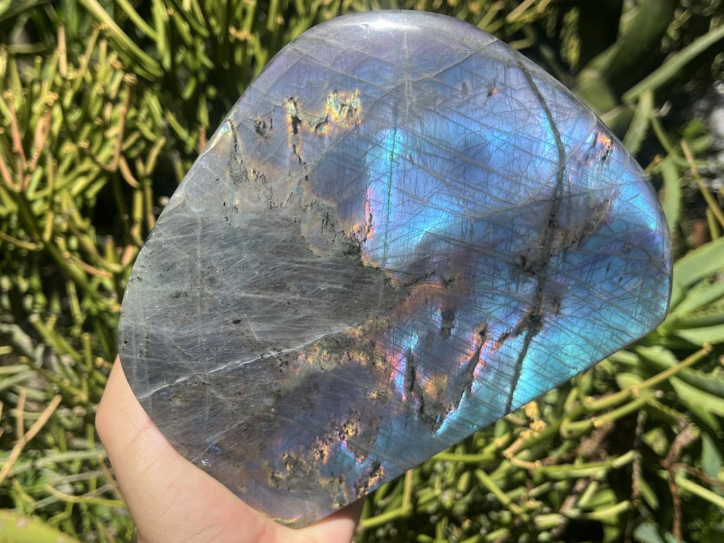 Polished Large Pure Purple Flash Labradorite Display Piece x 1 From Tulear, Madagascar