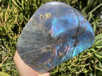 Polished Large Pure Purple Flash Labradorite Display Piece x 1 From Tulear, Madagascar