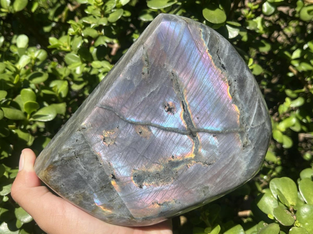 Polished Large Pure Purple Flash Labradorite Display Piece x 1 From Tulear, Madagascar