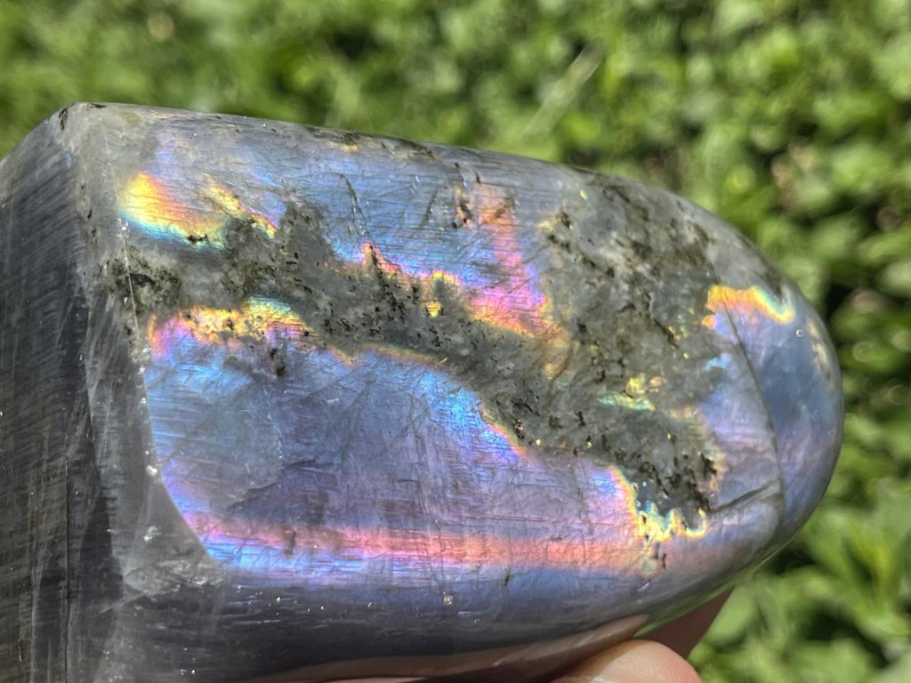 Polished Pure Purple Flash Labradorite Display Piece x 1 From Tulear, Madagascar