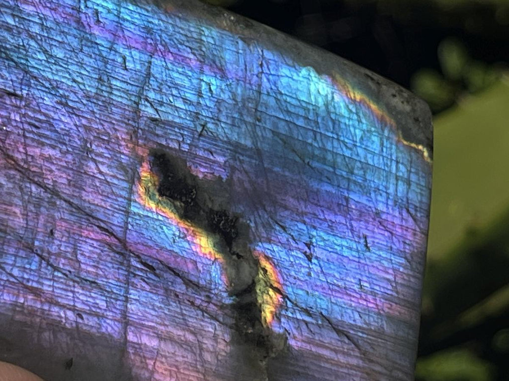 Polished Pure Purple Flash Labradorite Display Piece x 1 From Tulear, Madagascar
