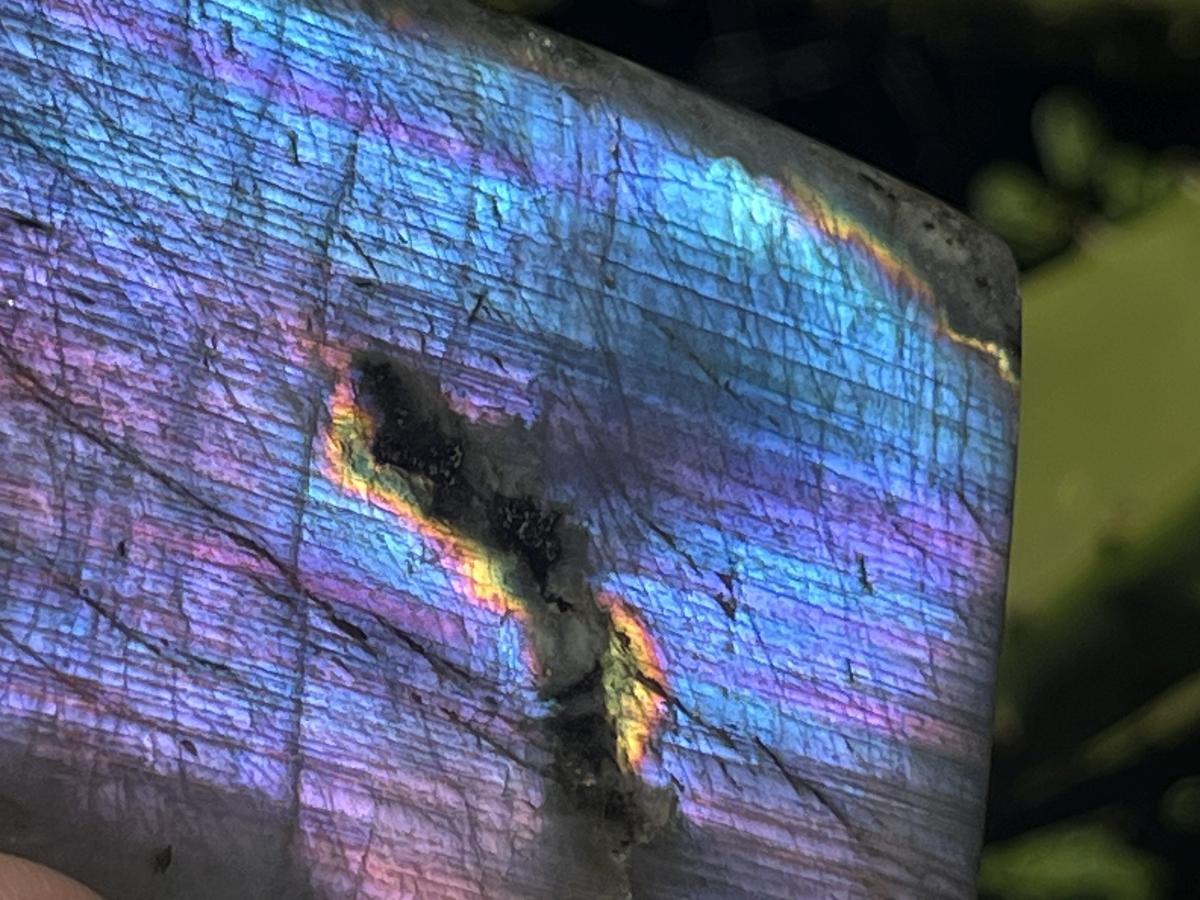 Polished Pure Purple Flash Labradorite Display Piece x 1 From Tulear, Madagascar