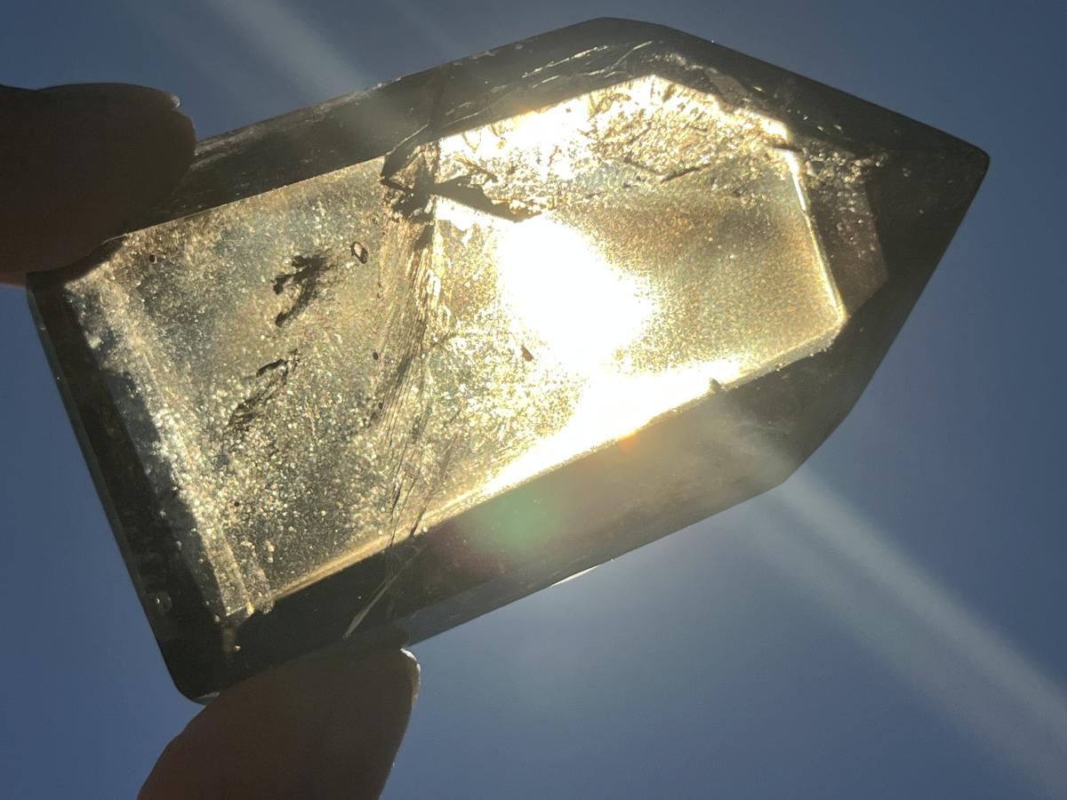 Polished Champagne Citrine Smokey Phantom Quartz Crystal x 1 From Anzojorabe, Madagascar