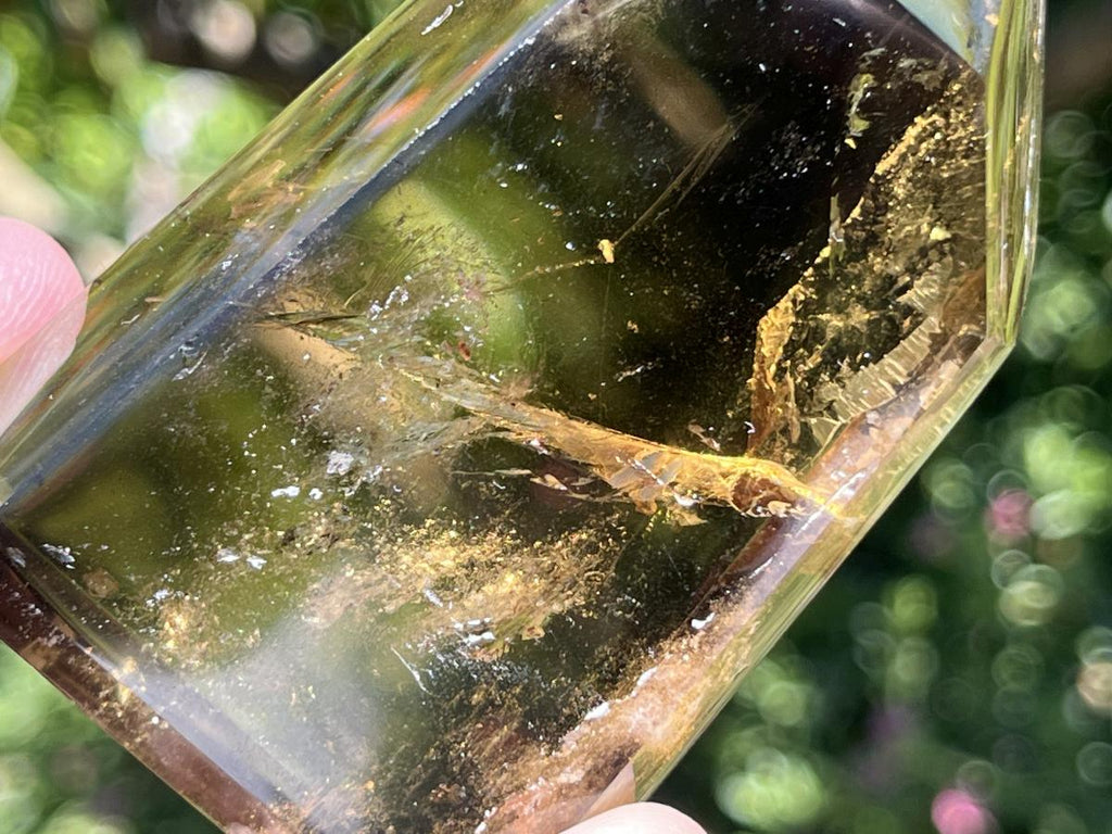 Polished Champagne Citrine Smokey Phantom Quartz Crystal x 1 From Anzojorabe, Madagascar