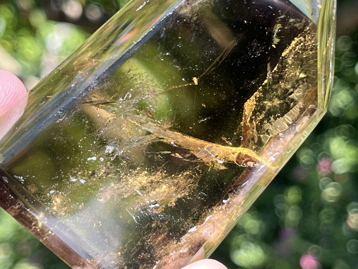 Polished Champagne Citrine Smokey Phantom Quartz Crystal x 1 From Anzojorabe, Madagascar