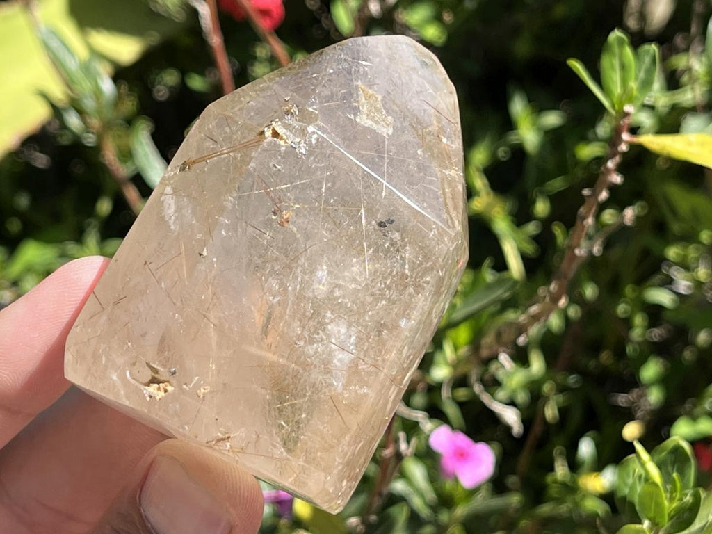 Polished Smokey Golden Rutile Quartz Crystal x 1 From Madagascar