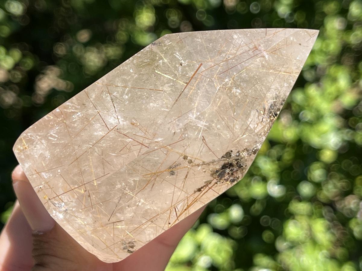 Polished Smokey Golden Rutile Quartz Crystal x 1 From Madagascar