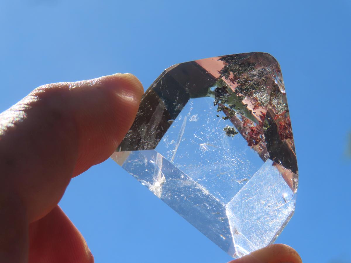 Polished Optic Clear Quartz Crystal with Moss Inclusions x 1 From Madagascar