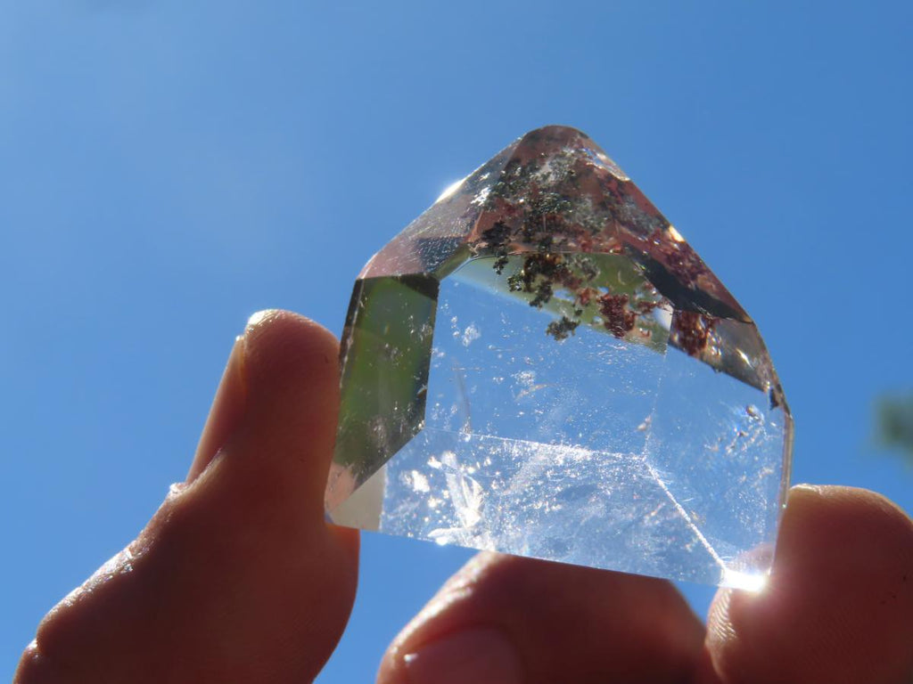 Polished Optic Clear Quartz Crystal with Moss Inclusions x 1 From Madagascar