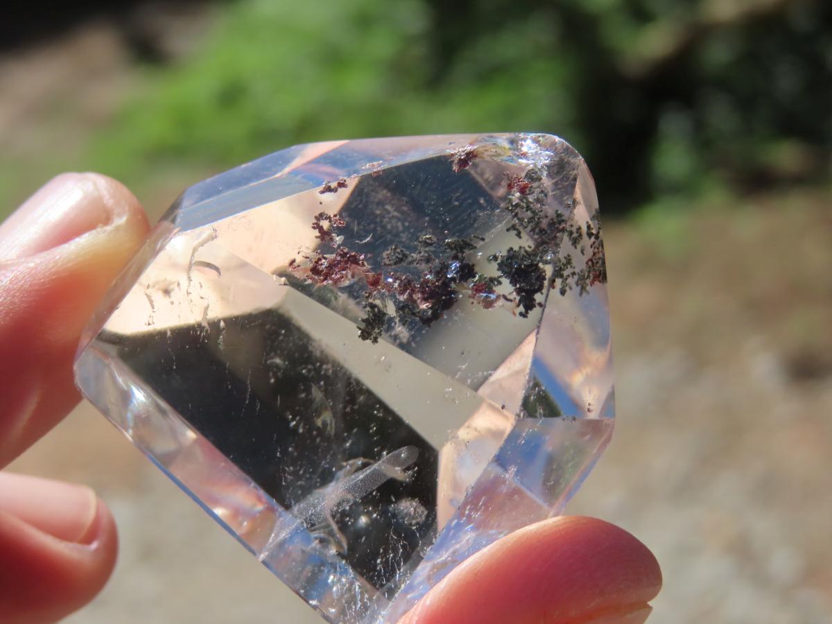 Polished Optic Clear Quartz Crystal with Moss Inclusions x 1 From Madagascar