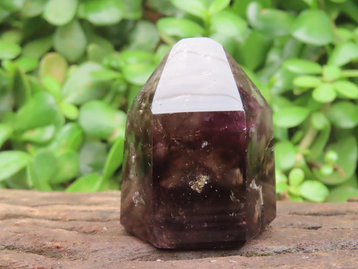 Polished Small Royal Smokey Amethyst Window Crystal x 1 From Akansobe, Madagascar