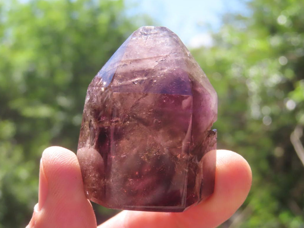 Polished Small Royal Smokey Amethyst Window Crystal x 1 From Akansobe, Madagascar