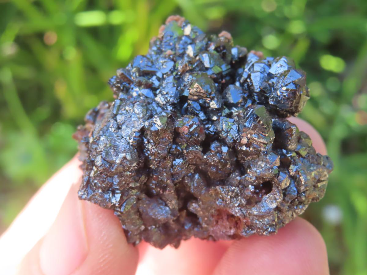 Natural Super Rare Descloizite with Silver Crystals x 1 From Berg Aukas, Namibia