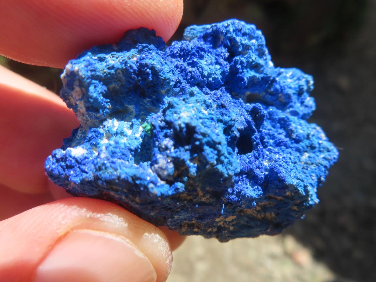 Natural Rare Semi Crystalline Azurite Nodule x 1 From Jakka Mine, Congo