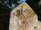 Polished Epidote Needle Rutile Included Clear Quartz Crystal x 1 From Madagascar