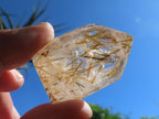 Polished Epidote Needle Rutile Included Clear Quartz Crystal x 1 From Madagascar