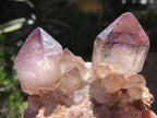 Natural Twin Amethyst Crystals on a Quartz Matrix Specimen x 1 From Brandberg, Namibia
