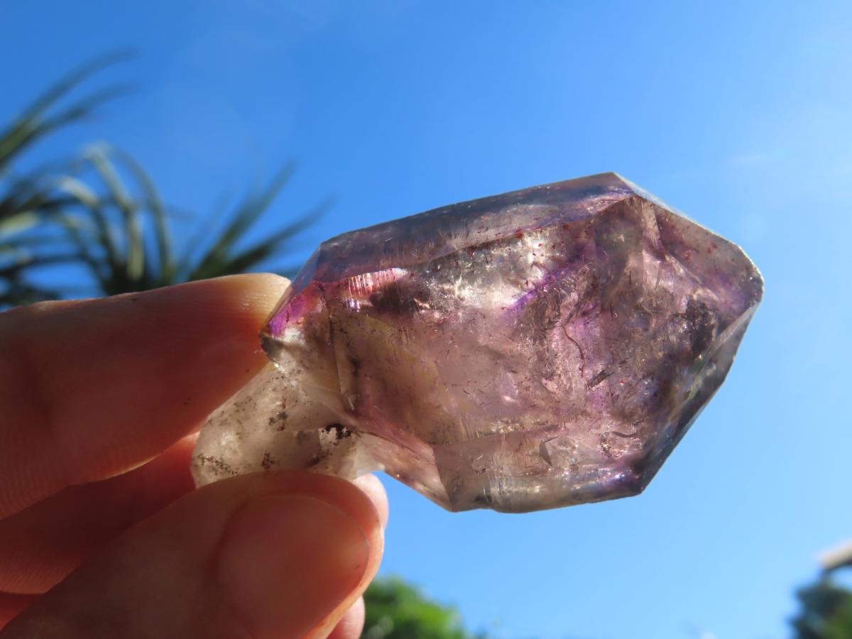 Natural Large Smokey Amethyst Window Quartz Sceptre with Enhydro x 1 From Chiredzi, Zimbabwe